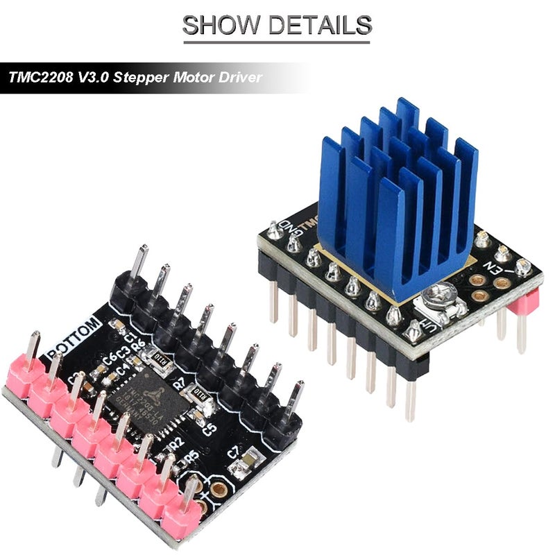 DKARDU 6 pcs TMC2208 V3.0 Stepper Motor Driver Module UART Mode Mute Driver with Heat Sink Screwdriver for BTT Octopus SKR V1.4 Turbo Manta M4P/8P 3D Printer Motherboard - Image 2